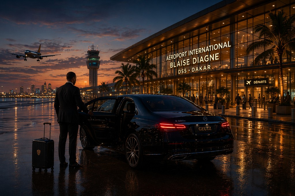 GEUTZ luxury chauffeur service at Blaise Diagne International Airport, Dakar
